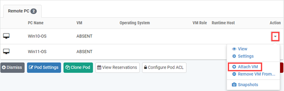 Remote PC Attach VM